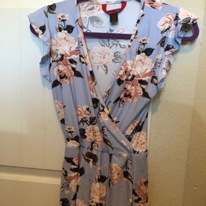 Hot Kiss floral shirt-sleeve romper